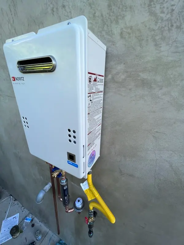 Tankless water heater installation for Amanda homes
